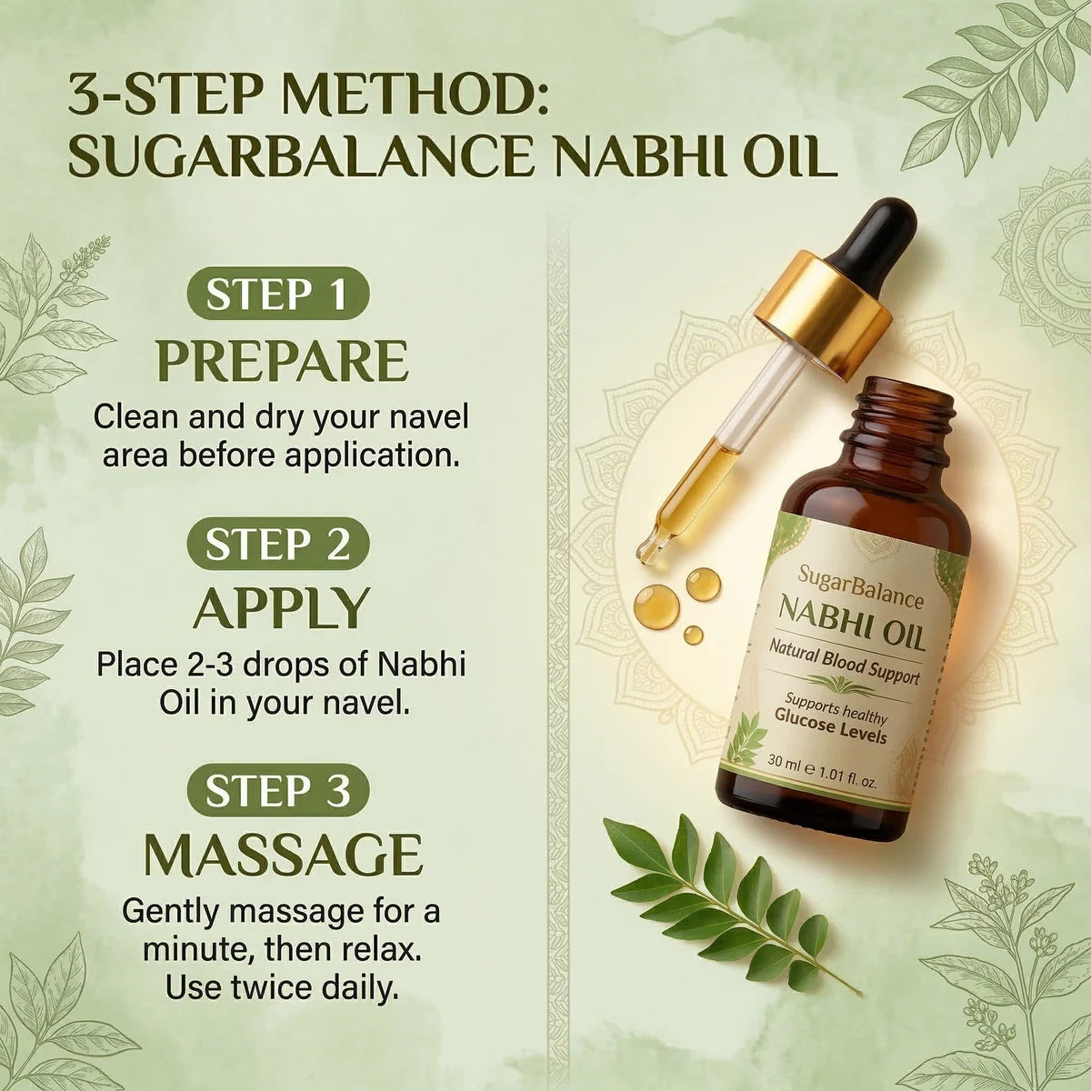 SugarBalance™ Nabhi Oil - Ayurvedic Sugar Support (100% Natural)